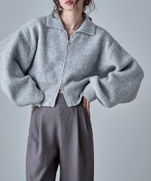 etoll. | ダブルジップジャカードニットカーディガン(カーディガン/ボレロ)