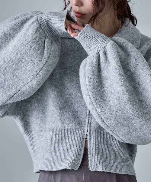 etoll.（エトル）の「ダブルジップジャカードニットカーディガン（カーディガン/ボレロ・レディース・ネイビー/グレイッシュベージュ/ブラック/グレー・M）」の15枚目の写真