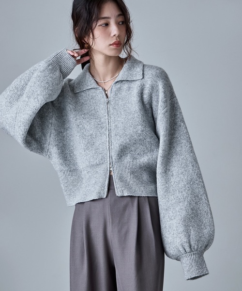 etoll.（エトル）の「ダブルジップジャカードニットカーディガン（カーディガン/ボレロ・レディース・ネイビー/グレイッシュベージュ/ブラック/グレー・M）」の17枚目の写真