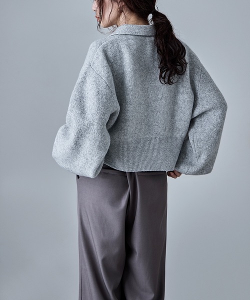 etoll.（エトル）の「ダブルジップジャカードニットカーディガン（カーディガン/ボレロ・レディース・ネイビー/グレイッシュベージュ/ブラック/グレー・M）」の18枚目の写真