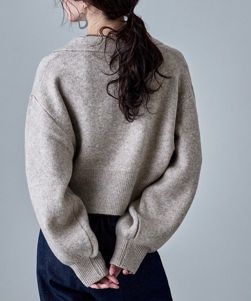 etoll.（エトル）の「ダブルジップジャカードニットカーディガン（カーディガン/ボレロ・レディース・ネイビー/グレイッシュベージュ/ブラック/グレー・M）」の10枚目の写真