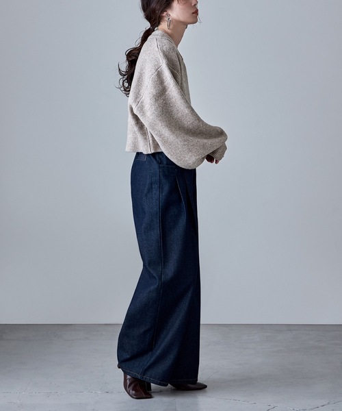 etoll.（エトル）の「ダブルジップジャカードニットカーディガン（カーディガン/ボレロ・レディース・ネイビー/グレイッシュベージュ/ブラック/グレー・M）」の11枚目の写真