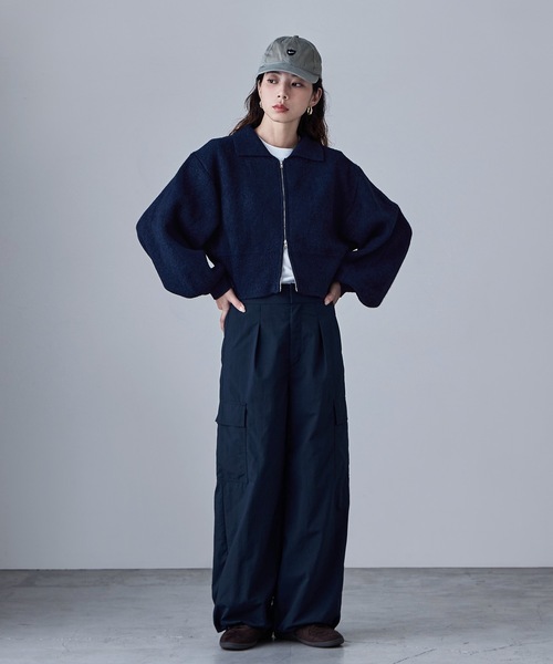 etoll.（エトル）の「ダブルジップジャカードニットカーディガン（カーディガン/ボレロ・レディース・ネイビー/グレイッシュベージュ/ブラック/グレー・M）」の21枚目の写真