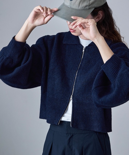 ダブルジップジャカードニットカーディガン（カーディガン/ボレロ