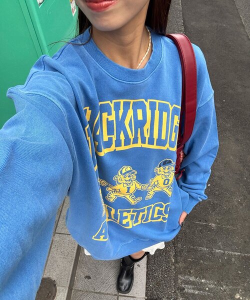 CIAOPANIC（チャオパニック）の「アソートプリントピグメントスウェット（Tシャツ/カットソー・レディース・チャコールグレー/グレー/シルバー/ブルー/ブラック系その他/レモンイエロー/ブラック/サックスブルー/ダークグレー/マスタード/ネイビー/イエロー・FREE）」の6枚目の写真