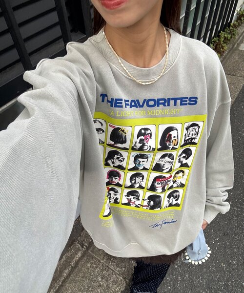 CIAOPANIC（チャオパニック）の「アソートプリントピグメントスウェット（Tシャツ/カットソー・レディース・チャコールグレー/グレー/シルバー/ブルー/ブラック系その他/レモンイエロー/ブラック/サックスブルー/ダークグレー/マスタード/ネイビー/イエロー・FREE）」の4枚目の写真