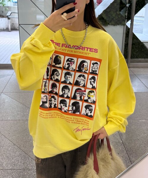 CIAOPANIC（チャオパニック）の「アソートプリントピグメントスウェット（Tシャツ/カットソー・レディース・チャコールグレー/グレー/シルバー/ブルー/ブラック系その他/レモンイエロー/ブラック/サックスブルー/ダークグレー/マスタード/ネイビー/イエロー・FREE）」の9枚目の写真