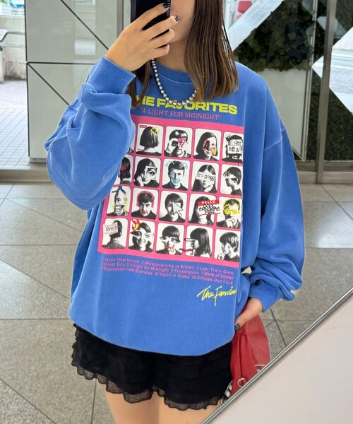 CIAOPANIC（チャオパニック）の「アソートプリントピグメントスウェット（Tシャツ/カットソー・レディース・チャコールグレー/グレー/シルバー/ブルー/ブラック系その他/レモンイエロー/ブラック/サックスブルー/ダークグレー/マスタード/ネイビー/イエロー・FREE）」の8枚目の写真