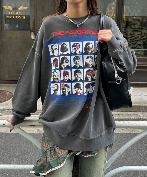 CIAOPANIC（チャオパニック）の「アソートプリントピグメントスウェット（Tシャツ/カットソー・レディース・チャコールグレー/グレー/シルバー/ブルー/ブラック系その他/レモンイエロー/ブラック/サックスブルー/ダークグレー/マスタード/ネイビー/イエロー・FREE）」の13枚目の写真