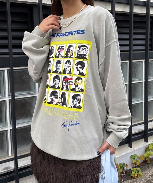 CIAOPANIC（チャオパニック）の「アソートプリントピグメントスウェット（Tシャツ/カットソー・レディース・チャコールグレー/グレー/シルバー/ブルー/ブラック系その他/レモンイエロー/ブラック/サックスブルー/ダークグレー/マスタード/ネイビー/イエロー・FREE）」の15枚目の写真