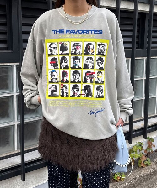 CIAOPANIC（チャオパニック）の「アソートプリントピグメントスウェット（Tシャツ/カットソー・レディース・チャコールグレー/グレー/シルバー/ブルー/ブラック系その他/レモンイエロー/ブラック/サックスブルー/ダークグレー/マスタード/ネイビー/イエロー・FREE）」の16枚目の写真