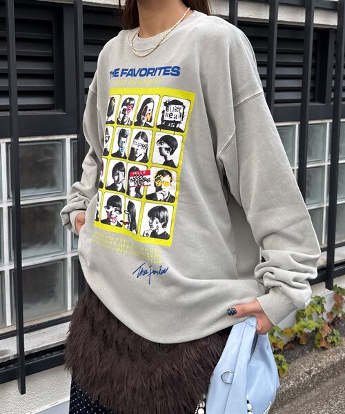 CIAOPANIC（チャオパニック）の「アソートプリントピグメントスウェット（Tシャツ/カットソー・レディース・チャコールグレー/グレー/シルバー/ブルー/ブラック系その他/レモンイエロー/ブラック/サックスブルー/ダークグレー/マスタード/ネイビー/イエロー・FREE）」の17枚目の写真