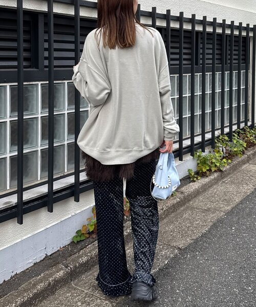 CIAOPANIC（チャオパニック）の「アソートプリントピグメントスウェット（Tシャツ/カットソー・レディース・チャコールグレー/グレー/シルバー/ブルー/ブラック系その他/レモンイエロー/ブラック/サックスブルー/ダークグレー/マスタード/ネイビー/イエロー・FREE）」の19枚目の写真