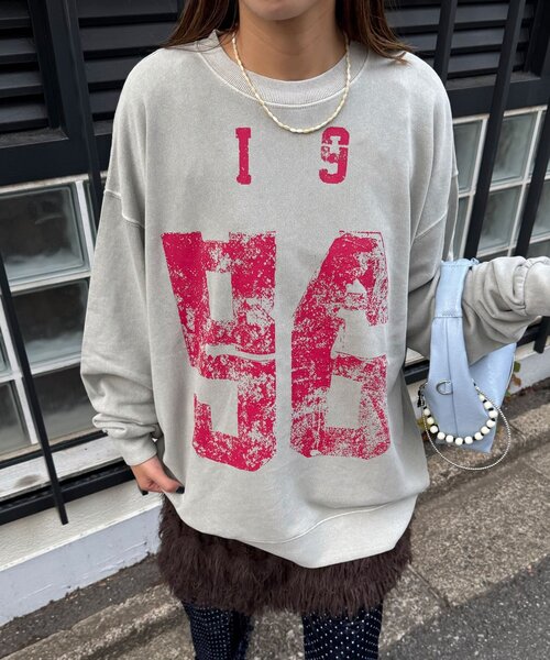 CIAOPANIC（チャオパニック）の「アソートプリントピグメントスウェット（Tシャツ/カットソー・レディース・チャコールグレー/グレー/シルバー/ブルー/ブラック系その他/レモンイエロー/ブラック/サックスブルー/ダークグレー/マスタード/ネイビー/イエロー・FREE）」の20枚目の写真