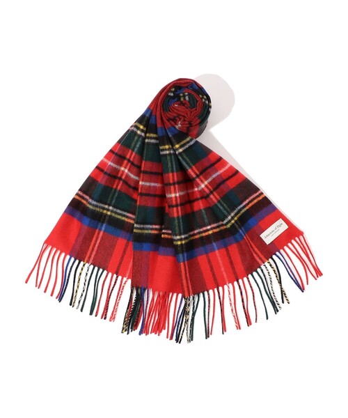 Johnstons of Elgin カシミヤ タータンチェックマフラー