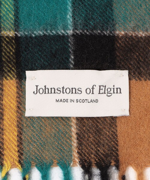 Johnstons of Elgin カシミヤ タータンチェックマフラー