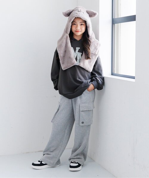 algy（アルジー）の「レースロゴBIGフーディ（パーカー・キッズ・ネイビー/レッド/チャコール・XX-SMALL/X-SMALL/MEDIUM/SMALL）」の4枚目の写真