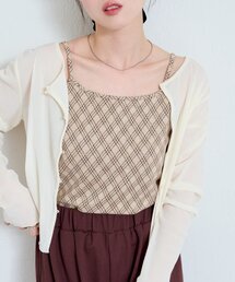 Kastane（カスタネ）の「【カップ取り外し可】カップ付きチェックキャミ（キャミソール）」