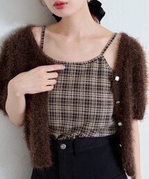 Kastane（カスタネ）の「【カップ取り外し可】カップ付きチェックキャミ（キャミソール）」