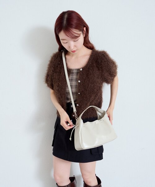 Kastane(カスタネ)の「【カップ取り外し可】カップ付きチェックキャミ(キャミソール・レディース・ブラウン/ベージュ/ブラック・FREE)」の15枚目の写真