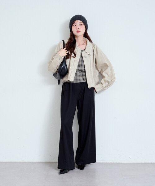 Kastane(カスタネ)の「【カップ取り外し可】カップ付きチェックキャミ(キャミソール・レディース・ブラウン/ベージュ/ブラック・FREE)」の6枚目の写真