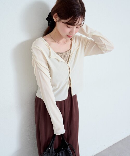 Kastane(カスタネ)の「【カップ取り外し可】カップ付きチェックキャミ(キャミソール・レディース・ブラウン/ベージュ/ブラック・FREE)」の13枚目の写真