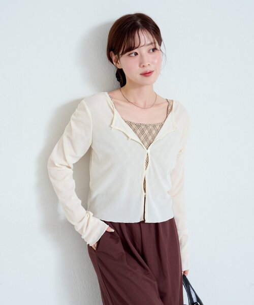 Kastane(カスタネ)の「【カップ取り外し可】カップ付きチェックキャミ(キャミソール・レディース・ブラウン/ベージュ/ブラック・FREE)」の11枚目の写真