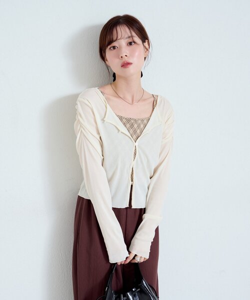 Kastane(カスタネ)の「【カップ取り外し可】カップ付きチェックキャミ(キャミソール・レディース・ブラウン/ベージュ/ブラック・FREE)」の20枚目の写真