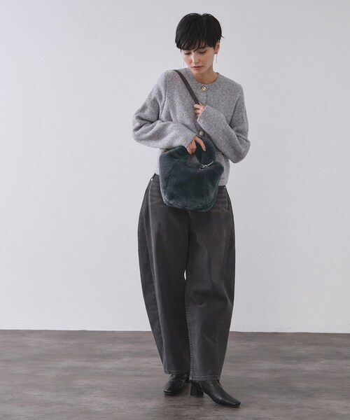 OPAQUE.CLIP（オペークドットクリップ）の「【2WAY】フェイクファーミドルトートバッグ（トートバッグ・レディース・ブラウン系/オフホワイト/チャコールグレー/グリーン系・00）」の10枚目の写真