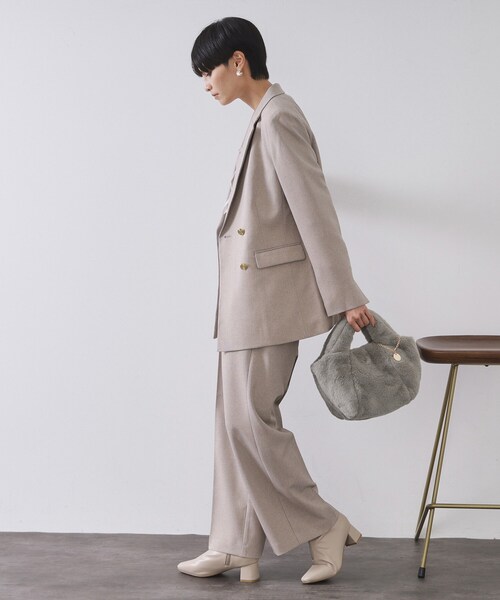 OPAQUE.CLIP（オペークドットクリップ）の「【2WAY】フェイクファーミドルトートバッグ（トートバッグ・レディース・ブラウン系/オフホワイト/チャコールグレー/グリーン系・00）」の14枚目の写真