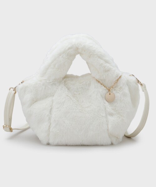 OPAQUE.CLIP（オペークドットクリップ）の「【2WAY】フェイクファーミドルトートバッグ（トートバッグ・レディース・ブラウン系/オフホワイト/チャコールグレー/グリーン系・00）」の15枚目の写真