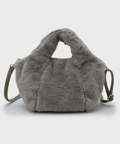 OPAQUE.CLIP（オペークドットクリップ）の「【2WAY】フェイクファーミドルトートバッグ（トートバッグ・レディース・ブラウン系/オフホワイト/チャコールグレー/グリーン系・00）」の20枚目の写真