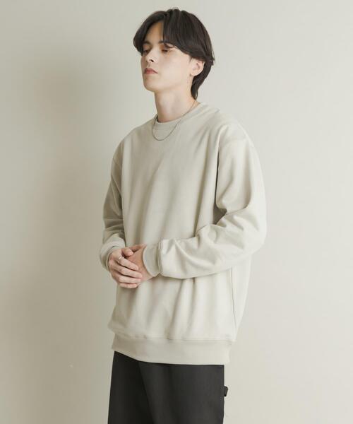 セール】フェイクスエードクルーネックスウェット（スウェット