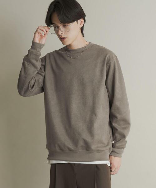 SENSE OF PLACE by URBAN RESEARCH（センスオブプレイスバイアーバンリサーチ）の「フェイクスエードクルーネックスウェット（スウェット・メンズ・ダークブラウン/チャコールグレー/グレー/ライトベージュ・MEDIUM/LARGE）」の5枚目の写真
