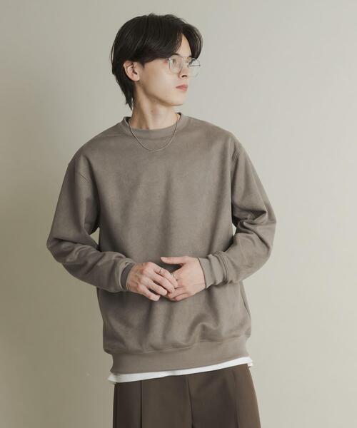 SENSE OF PLACE by URBAN RESEARCH（センスオブプレイスバイアーバンリサーチ）の「フェイクスエードクルーネックスウェット（スウェット・メンズ・ダークブラウン/チャコールグレー/グレー/ライトベージュ・MEDIUM/LARGE）」の6枚目の写真