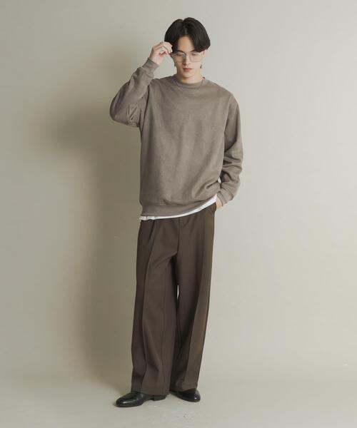 SENSE OF PLACE by URBAN RESEARCH（センスオブプレイスバイアーバンリサーチ）の「フェイクスエードクルーネックスウェット（スウェット・メンズ・ダークブラウン/チャコールグレー/グレー/ライトベージュ・MEDIUM/LARGE）」の10枚目の写真