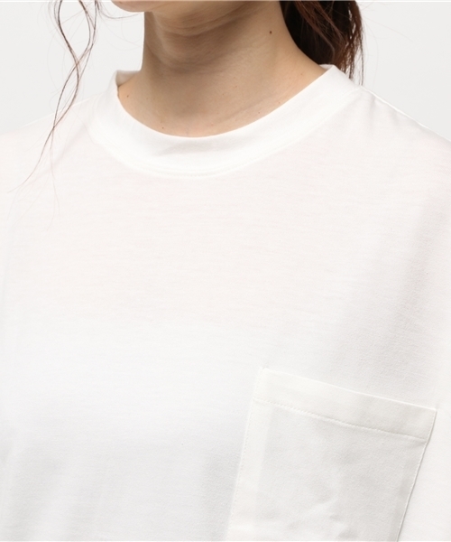OUTLET（アウトレット）の「【Discoat Petit】BIGドルマンポケ付P/O（Tシャツ/カットソー・レディース・オフホワイト/杢グレー/ボルドー・LARGE/MEDIUM）」の5枚目の写真