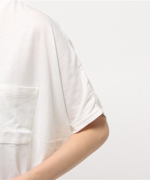 OUTLET（アウトレット）の「【Discoat Petit】BIGドルマンポケ付P/O（Tシャツ/カットソー・レディース・オフホワイト/杢グレー/ボルドー・LARGE/MEDIUM）」の6枚目の写真