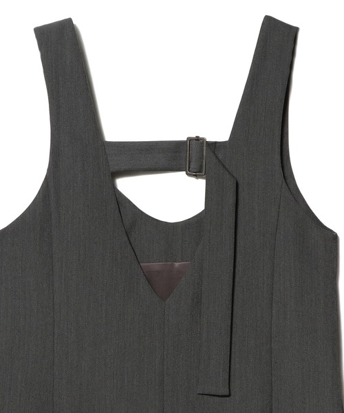 ESTNATION（エストネーション）の「ESTNATION / バックバックル ストレートワンピース（ワンピース・レディース・ブラック/グレー・FREE）」の5枚目の写真