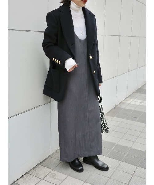 ESTNATION（エストネーション）の「ESTNATION / バックバックル ストレートワンピース（ワンピース・レディース・ブラック/グレー・FREE）」の18枚目の写真