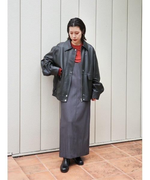 ESTNATION（エストネーション）の「ESTNATION / バックバックル ストレートワンピース（ワンピース・レディース・ブラック/グレー・FREE）」の19枚目の写真