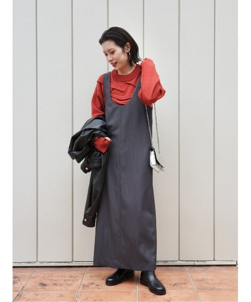 ESTNATION（エストネーション）の「ESTNATION / バックバックル ストレートワンピース（ワンピース・レディース・ブラック/グレー・FREE）」の20枚目の写真