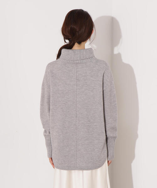 N.(N. Natural Beauty Basic)(エヌエヌナチュラルビューティーベーシック)の「タートルネックオーバーニット(ニット/セーター・レディース・ネイビー/ライム/グレー・MEDIUM)」の21枚目の写真