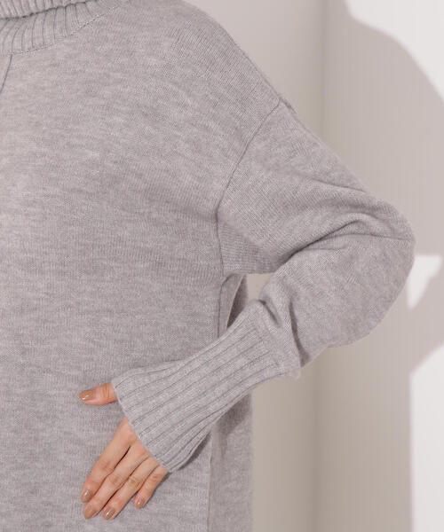 N.(N. Natural Beauty Basic)(エヌエヌナチュラルビューティーベーシック)の「タートルネックオーバーニット(ニット/セーター・レディース・ネイビー/ライム/グレー・MEDIUM)」の19枚目の写真