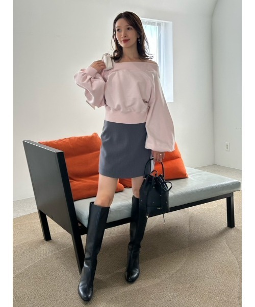 セール】ビッグリボンワンショルカットソー（スウェット）｜FRAY I.D