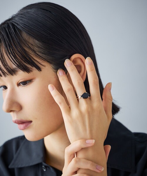 Jouete（ジュエッテ）の「[ジェム] リング ブラックカルセドニー（リング・レディース・シルバー・#17/#15/#13/#11/#9）」の4枚目の写真