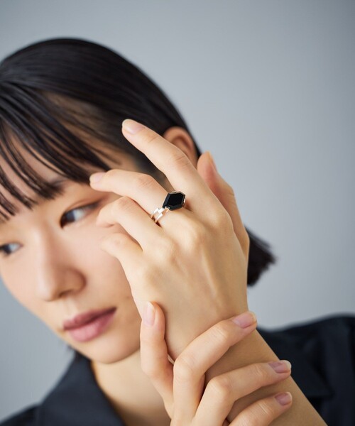 Jouete（ジュエッテ）の「[ジェム] リング ブラックカルセドニー（リング・レディース・シルバー・#17/#15/#13/#11/#9）」の5枚目の写真