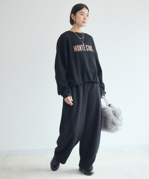 Paradise Picnic（パラダイスピクニック）の「cloche 裏起毛カーブシルエットパンツ（その他パンツ・レディース・グレー/ブラック/ブラウン・FREE）」の17枚目の写真