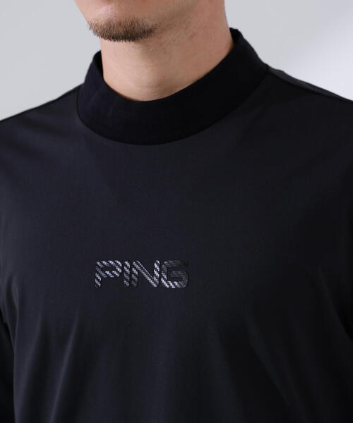 PING APPAREL】トリコット長袖ハイネックカットソー ＜GOLD＞ (MENS