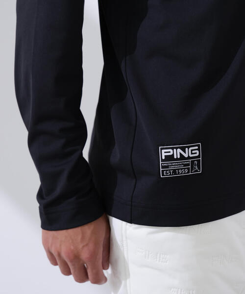 【イエロー】トリコット長袖ハイネックカットソー <PERFORMANCE> (MENS) PING APPAREL】トリコット長袖ハイネックカットソー ＜GOLD＞ (MENS
